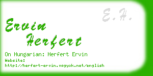 ervin herfert business card